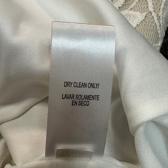 Sandra Darren Dress Womens 6P Neutral Colorblock Embroidered Sleeveless Sheath - Picture 8 of 11